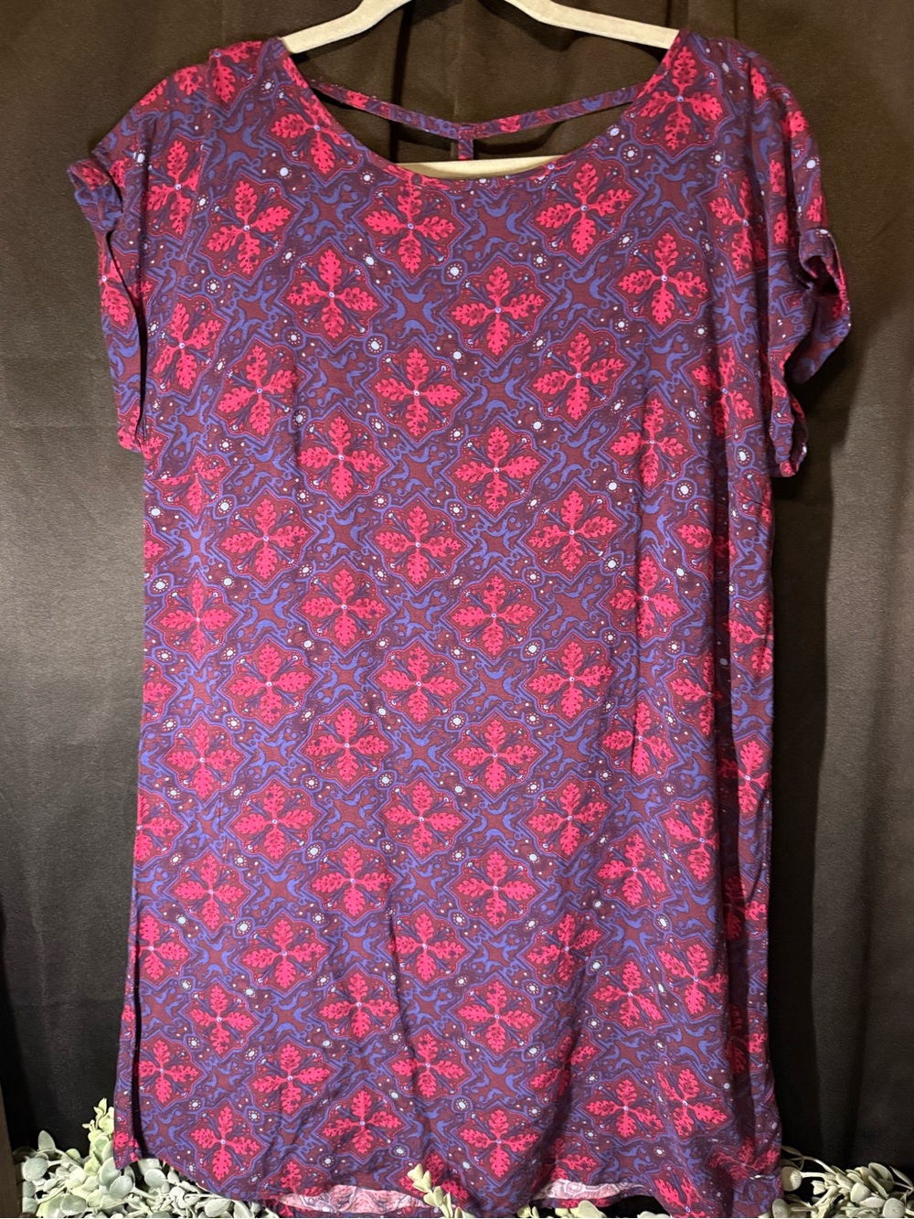 Roxy pink and purple dress with T back eUC